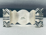 Some Of The Most Detailed Vintage Native American Navajo Sterling Silver Stamped Bracelet-Nativo Arts