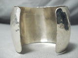Gigantic Vintage Navajo Sterling Silver Hammered Bracelet Native American-Nativo Arts