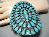 Biggest Best Vintage Native American Navajo Carico Lake Turquoise Sterling Silver Bracelet-Nativo Arts