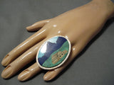 Wonderful Vintage Native American Navajo Inlay Turquoise Lapis Sterling Silver Native Ring Old-Nativo Arts