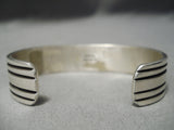 Important Micro Chisel Vintage Native American Navajo Sterling Silver Bracelet Cuff-Nativo Arts