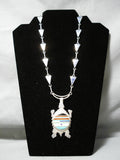Best Vintage Native American Navajo Toad Inlay Sterling Silver Turquoise Lapis Necklace-Nativo Arts