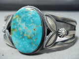 Opulent Vintage Native American Navajo Henry Morgan Turquoise Sterling Silver Bracelet-Nativo Arts