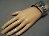 Important Andy Marion Vintage Native American Navajo Sterling Silver Turquoise Bracelet-Nativo Arts