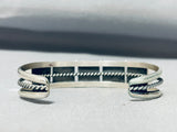 J Begay Incredible Vintage Native American Navajo Squared Turquoise Sterling Silver Bracelet-Nativo Arts