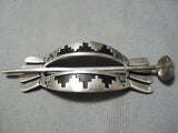 Incredible Vintage Navajo Sterling Silver Hair Barrette Native American-Nativo Arts