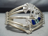 Dancing Kokopelli Vintage Native American Navajo Opal Sterling Silver Bracelet-Nativo Arts