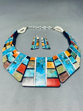 Native American One Of The Most Unique Ever Santo Domingo Turquoise Sterling Silver Necklace-Nativo Arts