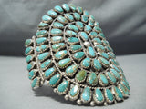 Enormous Native American Navajo Royston Turquoise Cluster Sterling Silver Bracelet-Nativo Arts