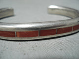 Dramatic Zuni Coral Sterling Silver Bracelet Native American-Nativo Arts
