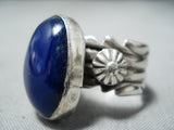 Beautiful Navajo Native American Huge Lapis Sterling Silver Ring-Nativo Arts