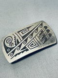 Harvey Quanimptewa Fascinating Vintage Native American Hopi Sterling Silver Buckle Signed-Nativo Arts