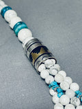 Very Rare Singer White Buffalo Turquoise Sterling Silver Necklace-Nativo Arts