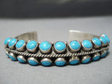 Very Rare Two Sided Turquoise Vintage Native American Navajo Ben Begaye Sterling Silver Bracelet-Nativo Arts