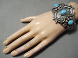 One Best Silver Works Vintage Native American Navajo Sterling Turquoise Bracelet-Nativo Arts