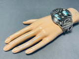 Museum Quality Vintage Native American Navajo Old Morenci Turquoise Sterling Silver Bracelet-Nativo Arts