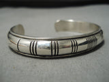 Important Vintage Native American Navajo Nation President Sterling Silver Bracelet Cuff-Nativo Arts