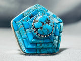 One Of The Most Intricate Ever Native American Navajo Turquoise Sterling Silver Ring-Nativo Arts
