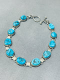Fabulous Vintage Native American Navajo Morenci Turquoise Sterling Silver Bracelet-Nativo Arts