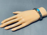 Important Al Jake Native American Navajo Deep Blue Turquoise Sterling Silver Bracelet-Nativo Arts
