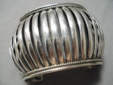 Detailed Sterling Silver Basket Vintage Zuni Native American Bracelet Cuff-Nativo Arts