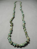 Native American Longer Vintage Santo Domingo Royston Turquoise Sterling Silver Necklace-Nativo Arts