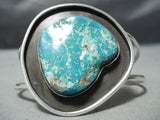 Shadow Mote Vintage Native American Navajo Gilbert Turquoise Sterling Silver Bracelet Old-Nativo Arts