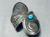 Native American One Of The Craziest Vintage Navajo Turquoise Sterling Silver Bracelet-Nativo Arts