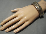 Detailed!! Real Gold Vintage Navajo Sterling Silver Native American Bracelet-Nativo Arts