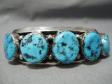 Incredible Vintage Native American Navajo Sleepingbeauty Turquoise Sterling Silver Bracelet Old-Nativo Arts