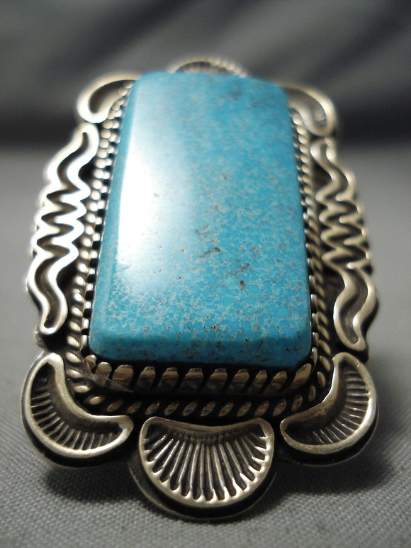 One Of The Best Vintage Native American Navajo Tommy Jackson Turquoise Sterling Silver Ring-Nativo Arts