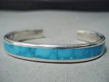 Superior Zuni Kingman Turquoise Sterling Silver Bracelet Native American-Nativo Arts