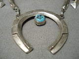 Astonishing Betsoi Family Vintage Native American Navajo Sterling Silver Turquoise Necklace-Nativo Arts