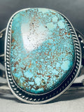 Very Important Vintage Native American Navajo Lone Mountain Turquoise Sterling Silver Bracelet-Nativo Arts
