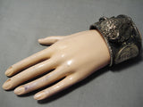 Colossal Navajo Sterling Silver Buffalo Bracelet Silver Dollar Native American-Nativo Arts