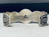 John Begay Vintage Native American Navajo Blue Gem Turquoise Sterling Silver Bracelet-Nativo Arts