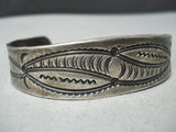 Early 1900's Hand Ooled Vintage Native American Navajo Coin Silver Bracelet Cuff Old-Nativo Arts