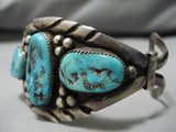 Stunning Vintage Navajo Turquoise Native American Sterling Silver Bracelet-Nativo Arts