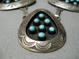 Quality Snake Eyes Turquoise Vintage Native American Navajo Sterling Silver Shadow Necklace Old-Nativo Arts