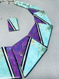 One Of The Craziest Ever Native American Sugulite Sterling Silver Necklace-Nativo Arts