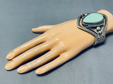 Wil Begay Vintage Native American Navajo Green Turquoise Sterling Silver Bracelet-Nativo Arts