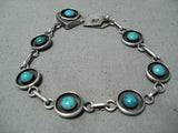 Incredible Vintage Native American Navajo Blue Green Turquoise Sterling Silver Bracelet-Nativo Arts