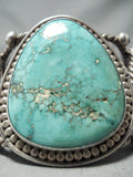 Native American Museum Vintage Navajo Carico Lake Turquoise Sterling Silver Bracelet-Nativo Arts
