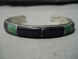 Marvelous Vintage Native American Navajo Sugulite Green Turquoise Sterling Silver Bracelet-Nativo Arts
