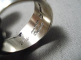 Important Double Technique Native American Navajo Turquoise Sterling Silver Ring-Nativo Arts