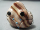 Whimsical Navajo Shell Sterling Silver Frog Ring Native American-Nativo Arts
