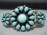 Amazing Vintage Native American Navajo #8 Turquoise Sterling Silver Bracelet-Nativo Arts