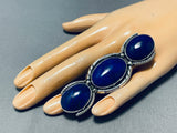 One Of The Tallest Ever Native American Navajo Lapis Sterling Silver Ring-Nativo Arts