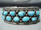 Dorothy Secatero Vintage Native American Navajo 14 Kingman Turquoise Sterling Silver Bracelet-Nativo Arts