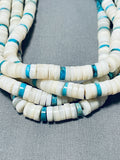 Native American One Of The Most Unique Vintage Santo Domingo Turquoise Shell Necklace-Nativo Arts